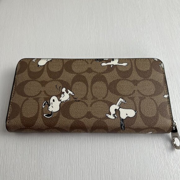 Coach Brown and Black Wallet with Dog Print - Picture 3 of 9